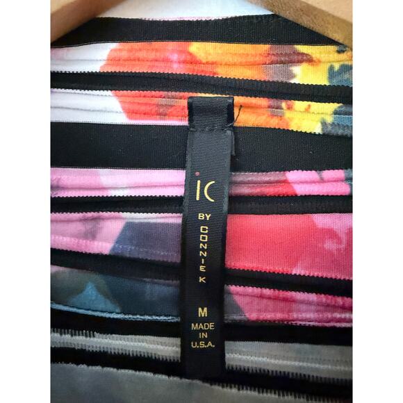 ic by Connie K Asymmetrical One Button Swing Jacket Artsy Art to Wear Abstract M - Picture 3 of 8